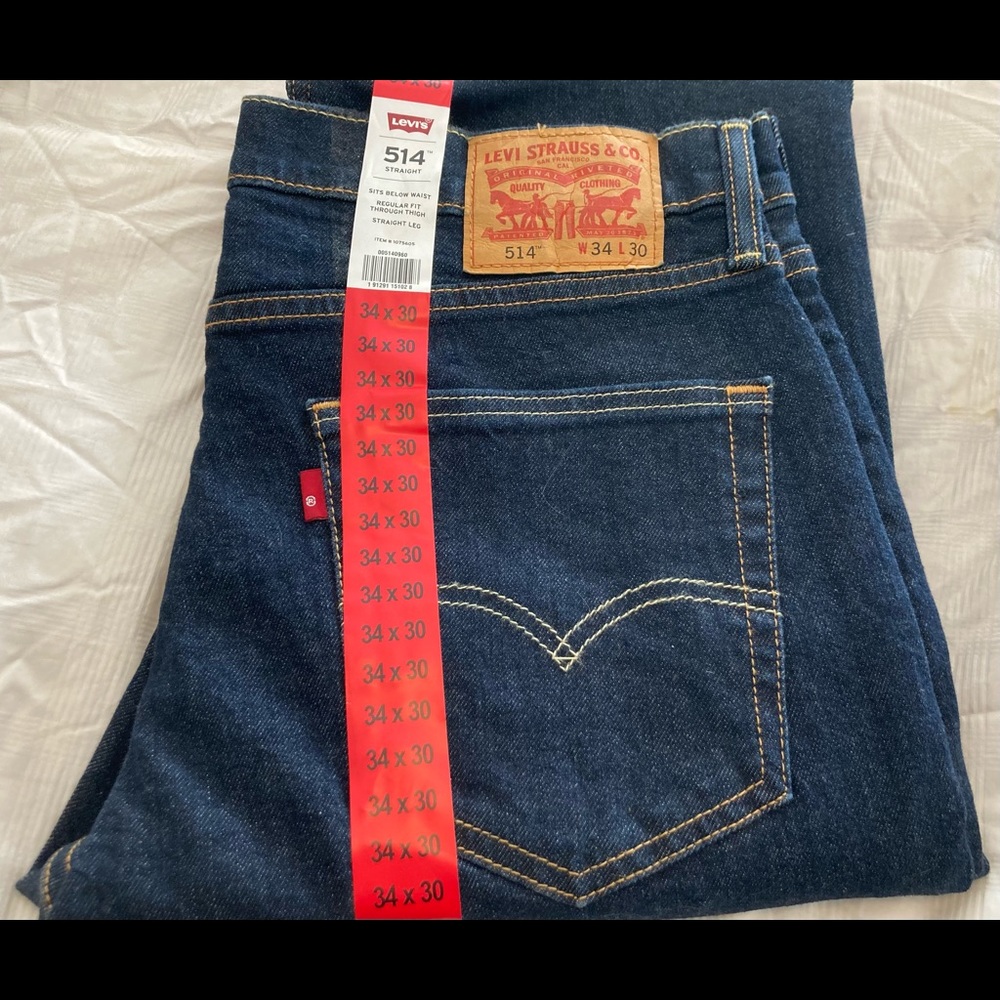 514 Levi’s 34/30 zipper fly, new